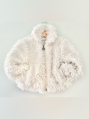 Stella McCartney Kids Sz 4 Ivory Cream Faux Sherpa Teddy Puffer Jacket Coat New